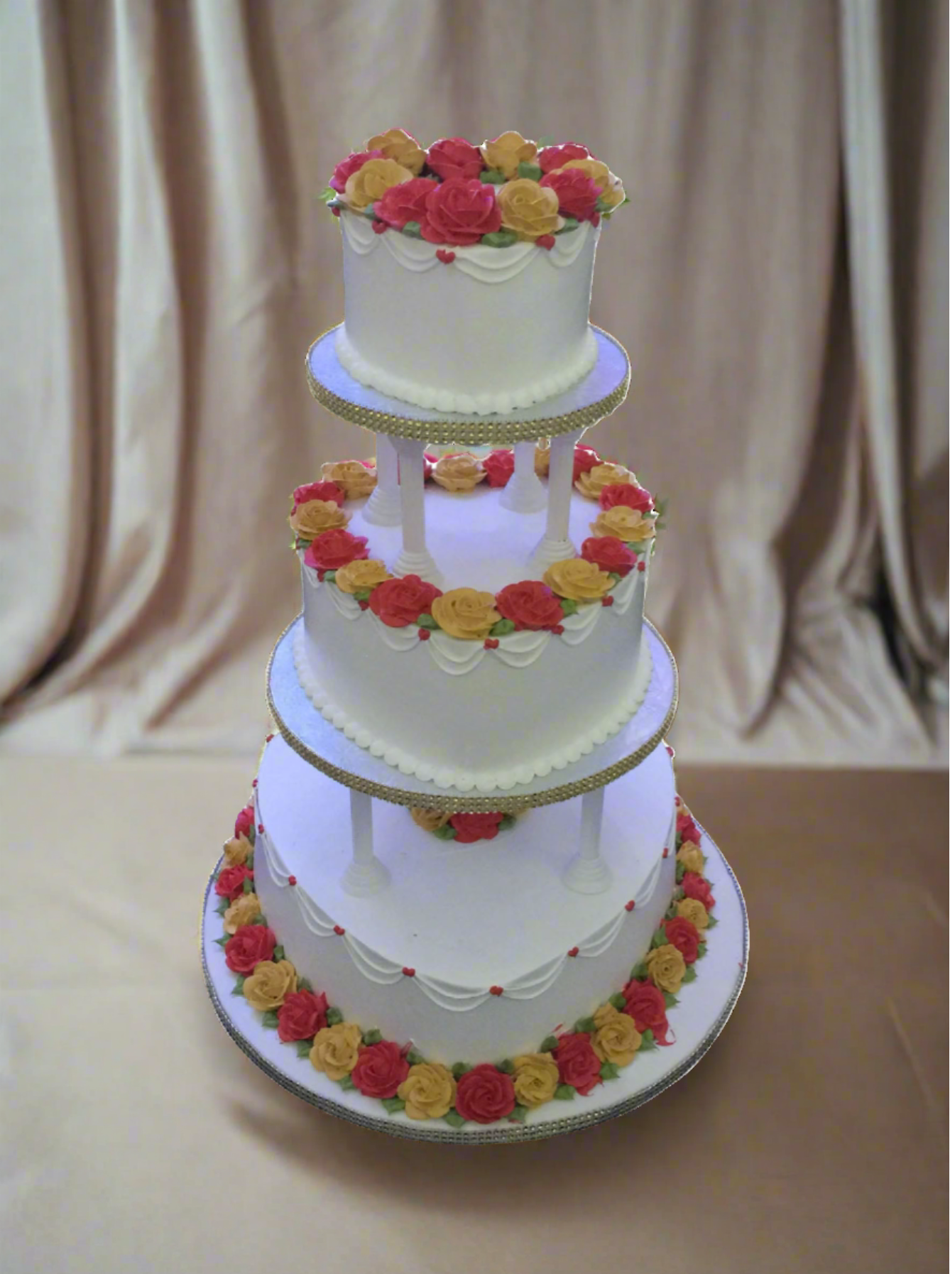 Janice Heart Wedding Cake