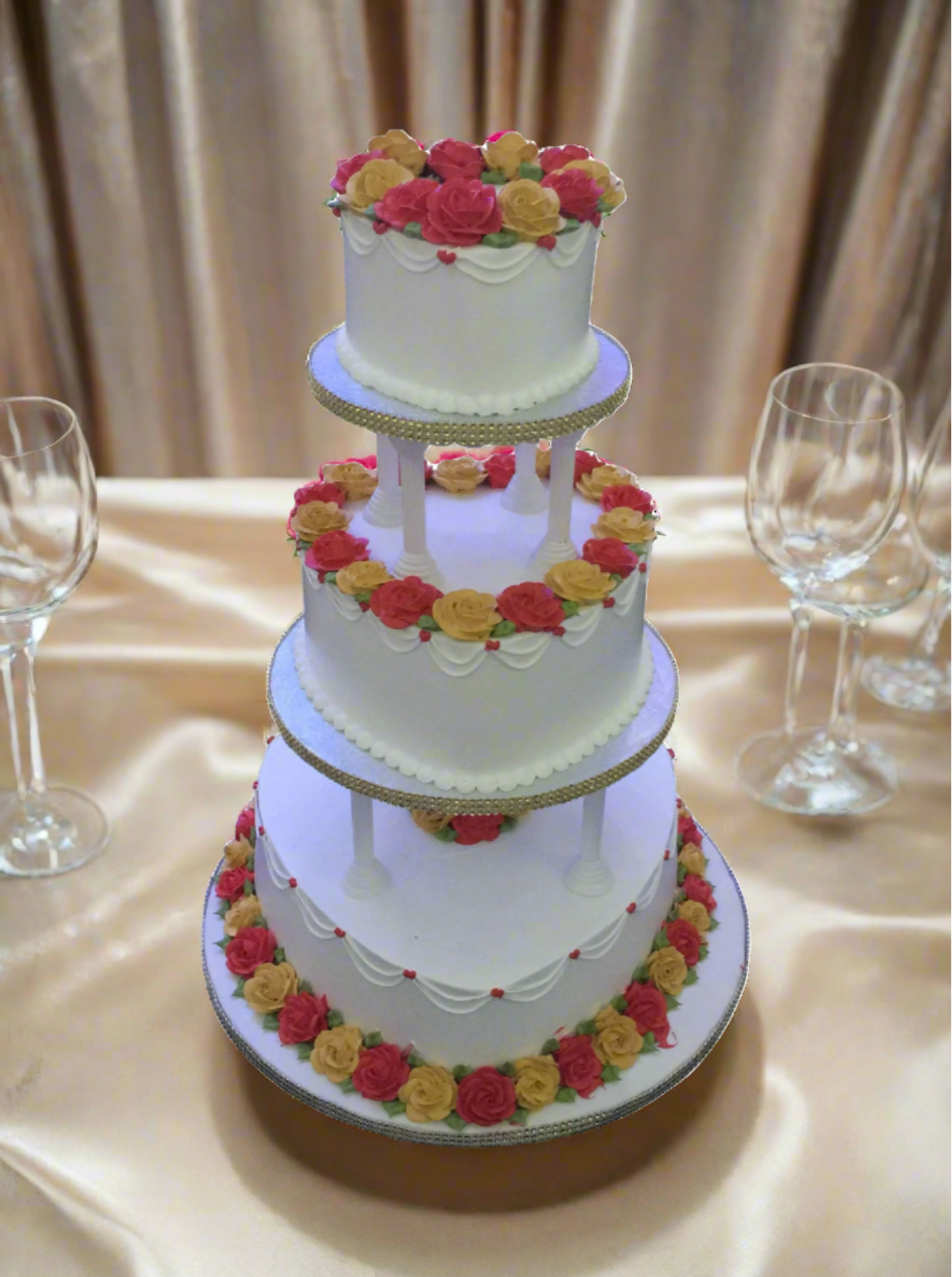 Janice Heart Wedding Cake