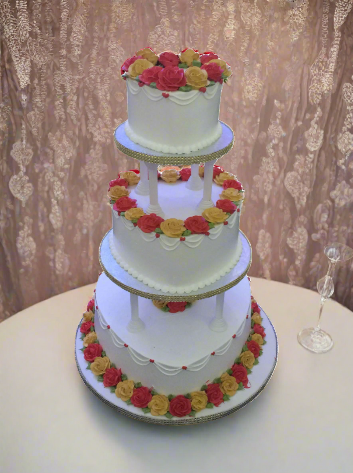 Janice Heart Wedding Cake