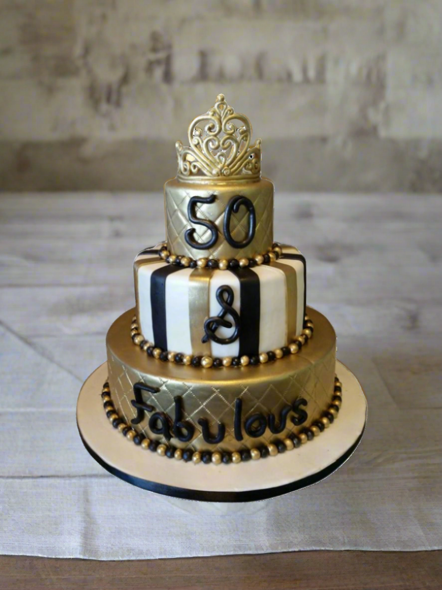 50 & Fabulous Tiered Cake