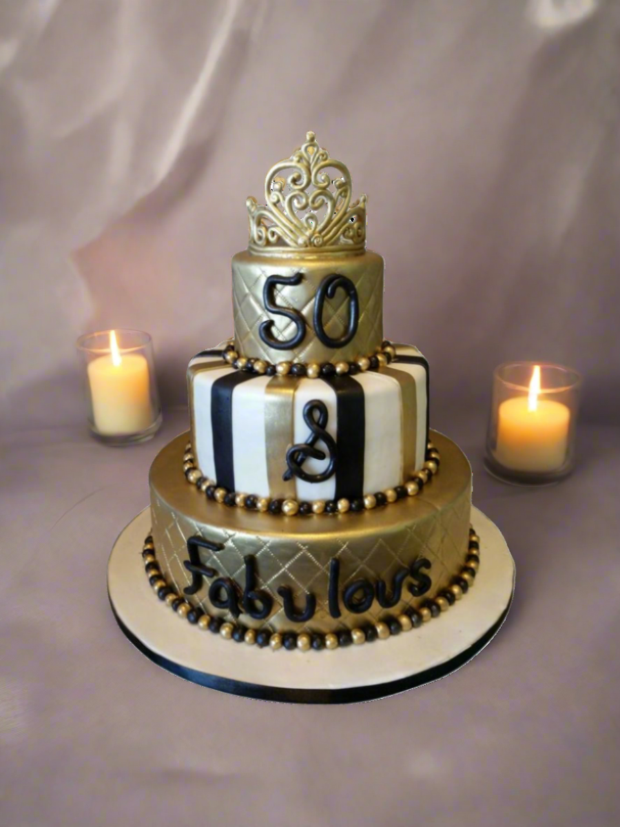 50 & Fabulous Tiered Cake