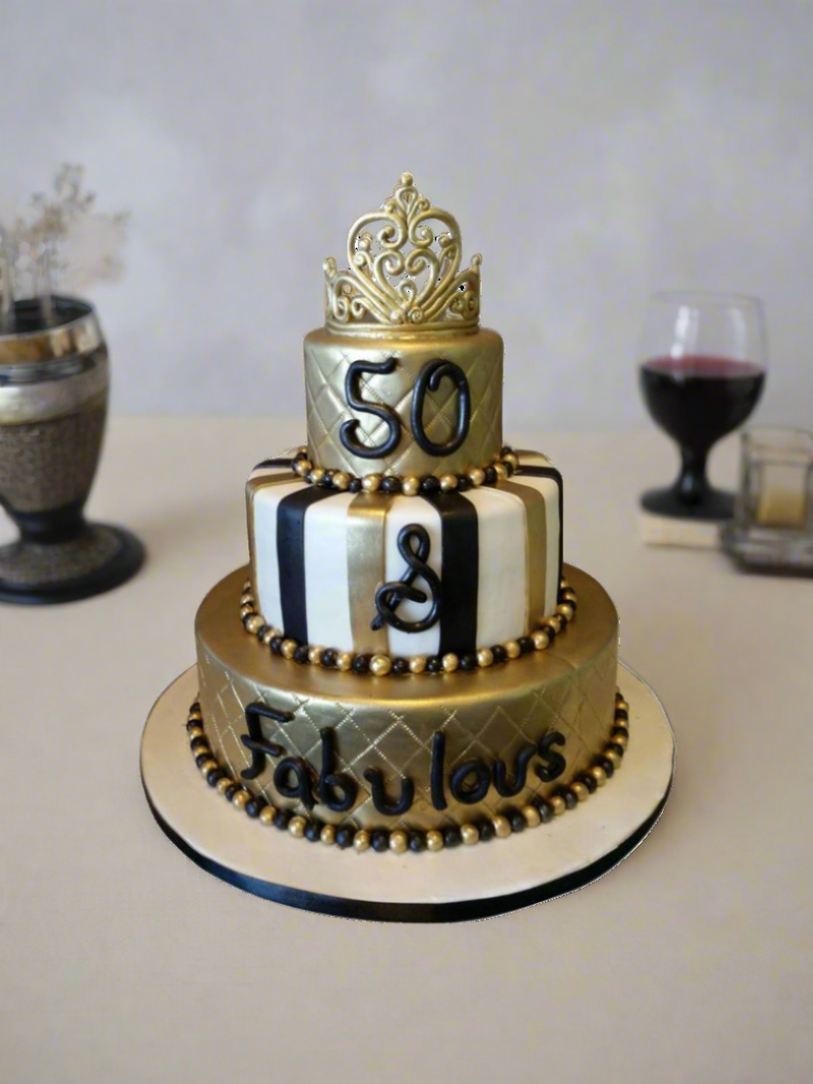 50 & Fabulous Tiered Cake