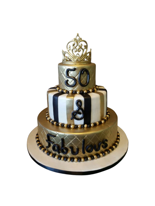 50 & Fabulous Tiered Cake