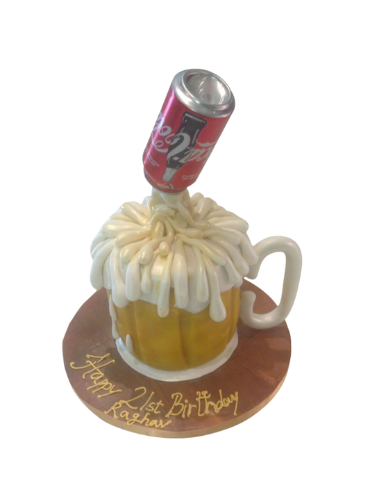 Beer Mug Fondant Cake