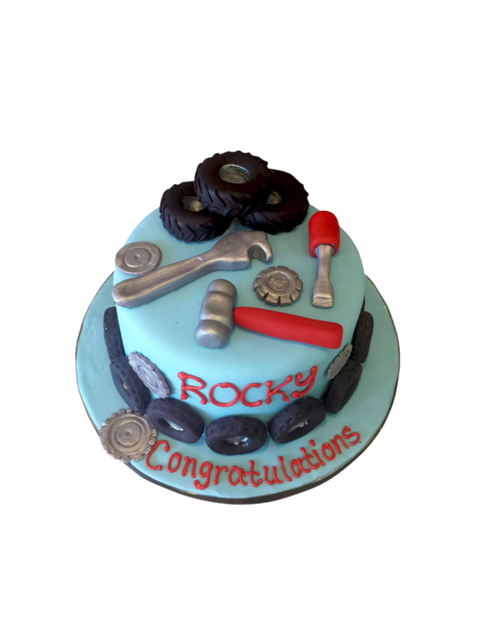 Rocky Mechanic Fondant Cake