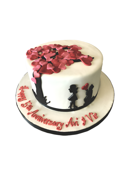 Tree Of Hearts Fondant Cake