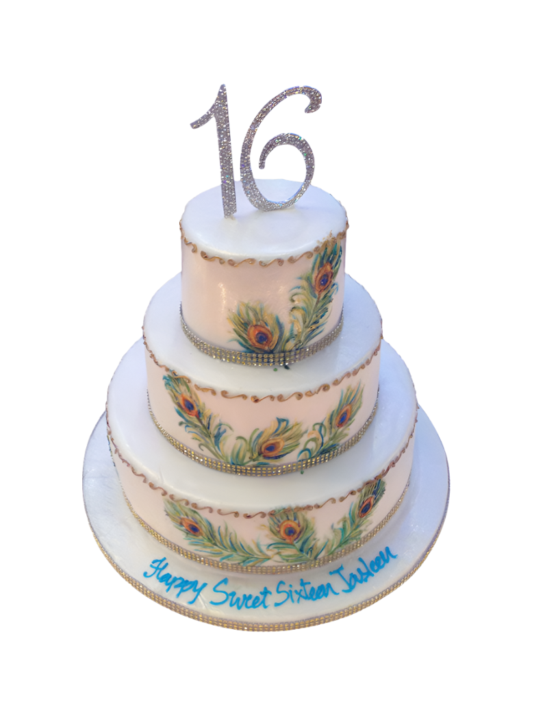Peacock Sweet Sixteen Cake