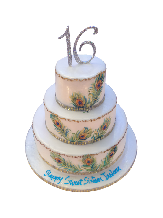Peacock Sweet Sixteen Cake