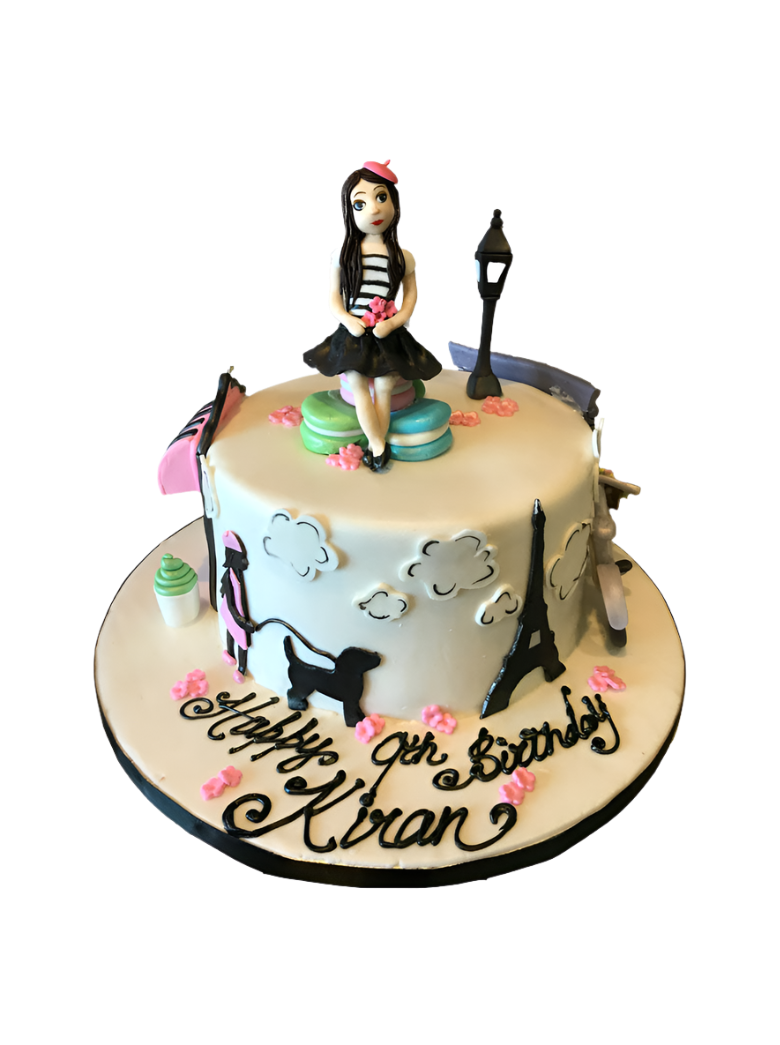 Paris Themed Fondant Cake