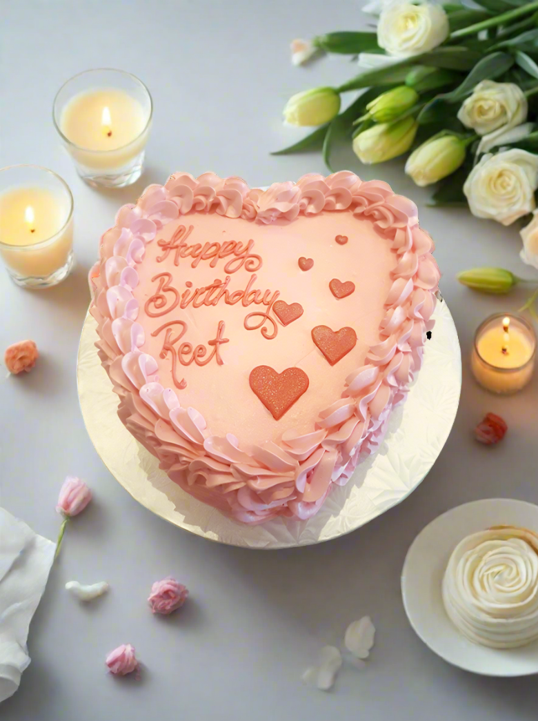 Heart Rosette Birthday Cake