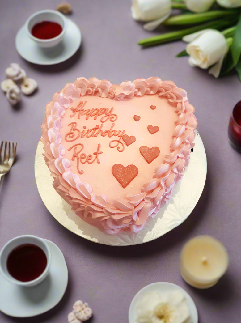 Heart Rosette Birthday Cake