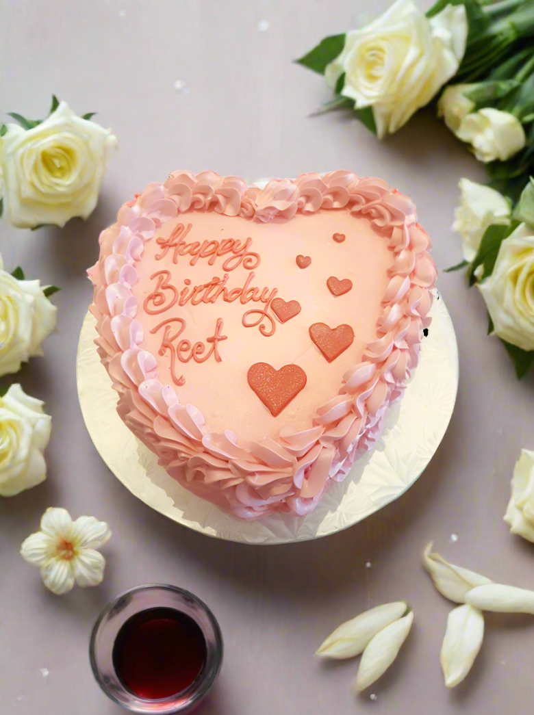 Heart Rosette Birthday Cake