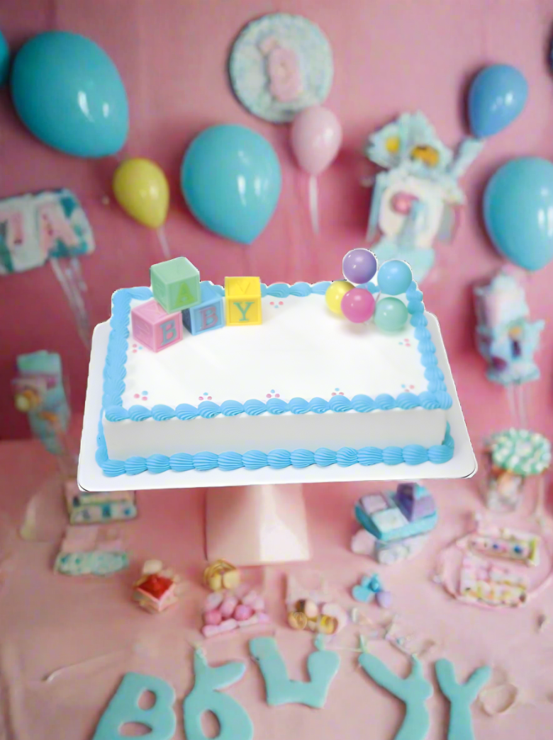 Derek Baby Block Baby Shower Cake