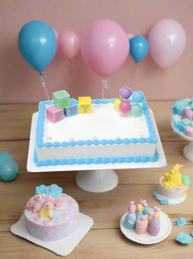 Derek Baby Block Baby Shower Cake