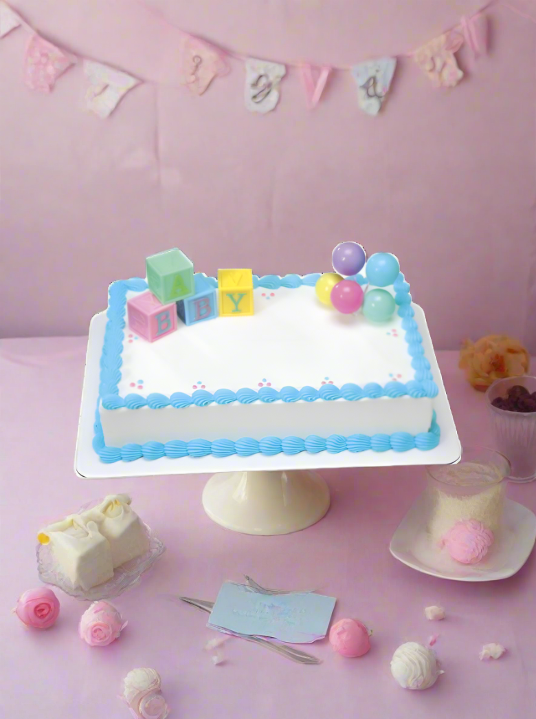 Derek Baby Block Baby Shower Cake