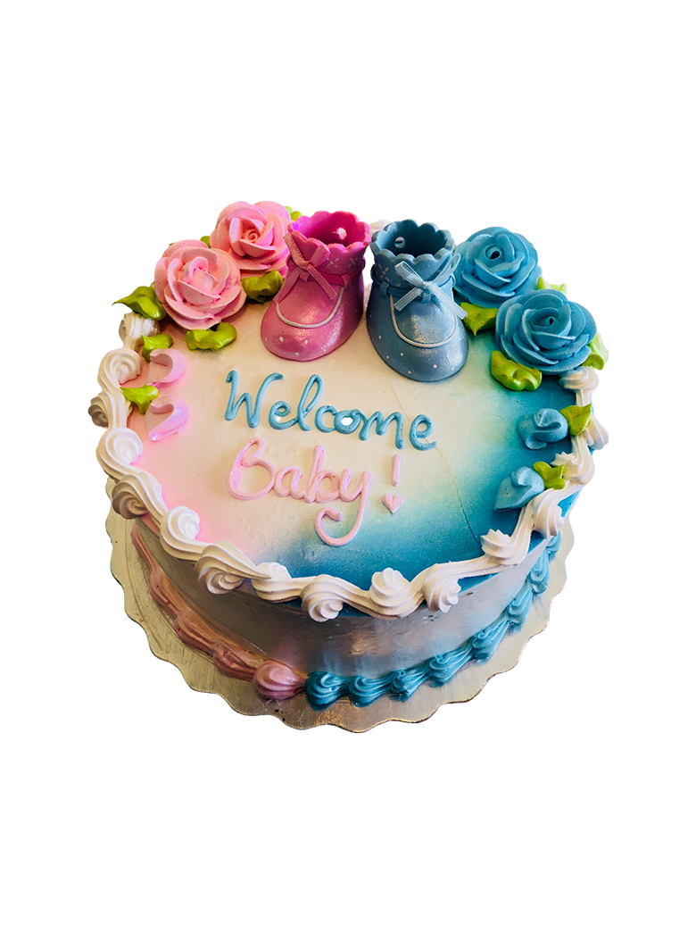 Pink And Blue Booty Baby Shower Cake