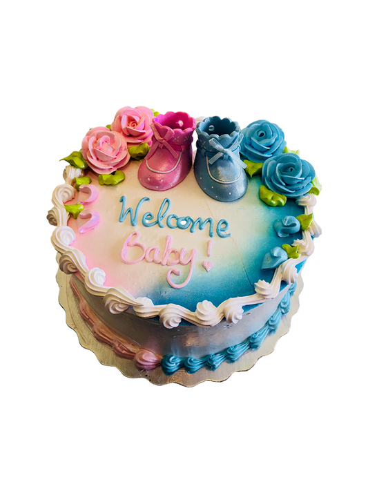 Pink And Blue Booty Baby Shower Cake