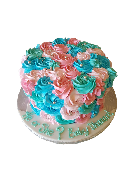 Multicolored Rosette Cake