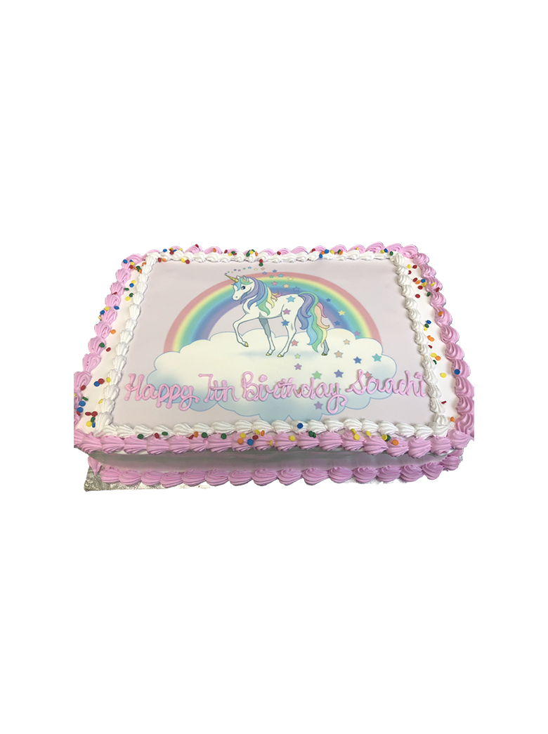 Rainbow Unicorn Photo Cake