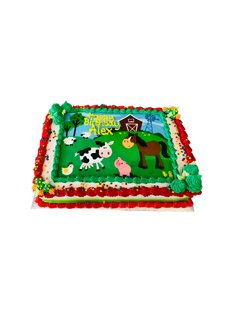 Farm Animals Photo Cake