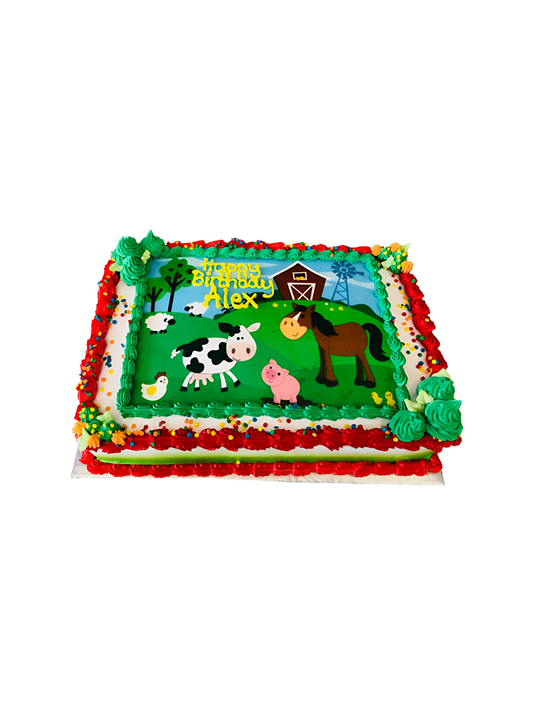 Farm Animals Photo Cake