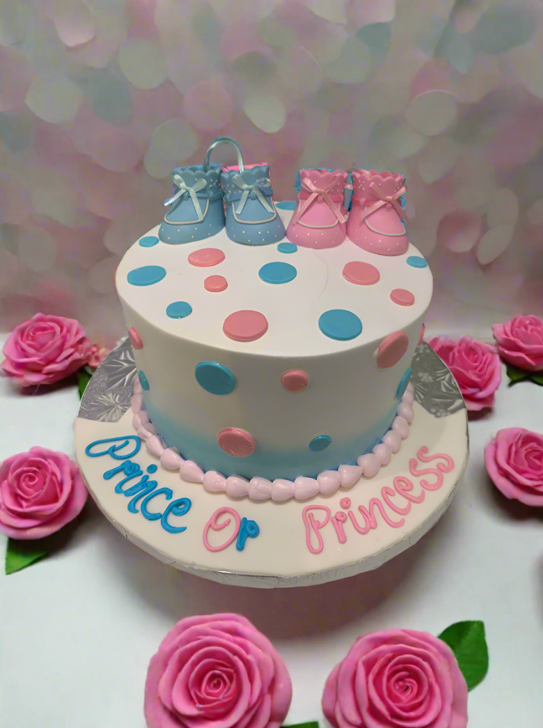 Polka Dot Baby Shower Cake
