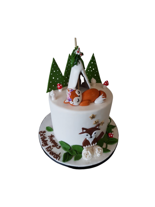 Fox Forest Birthday Cake
