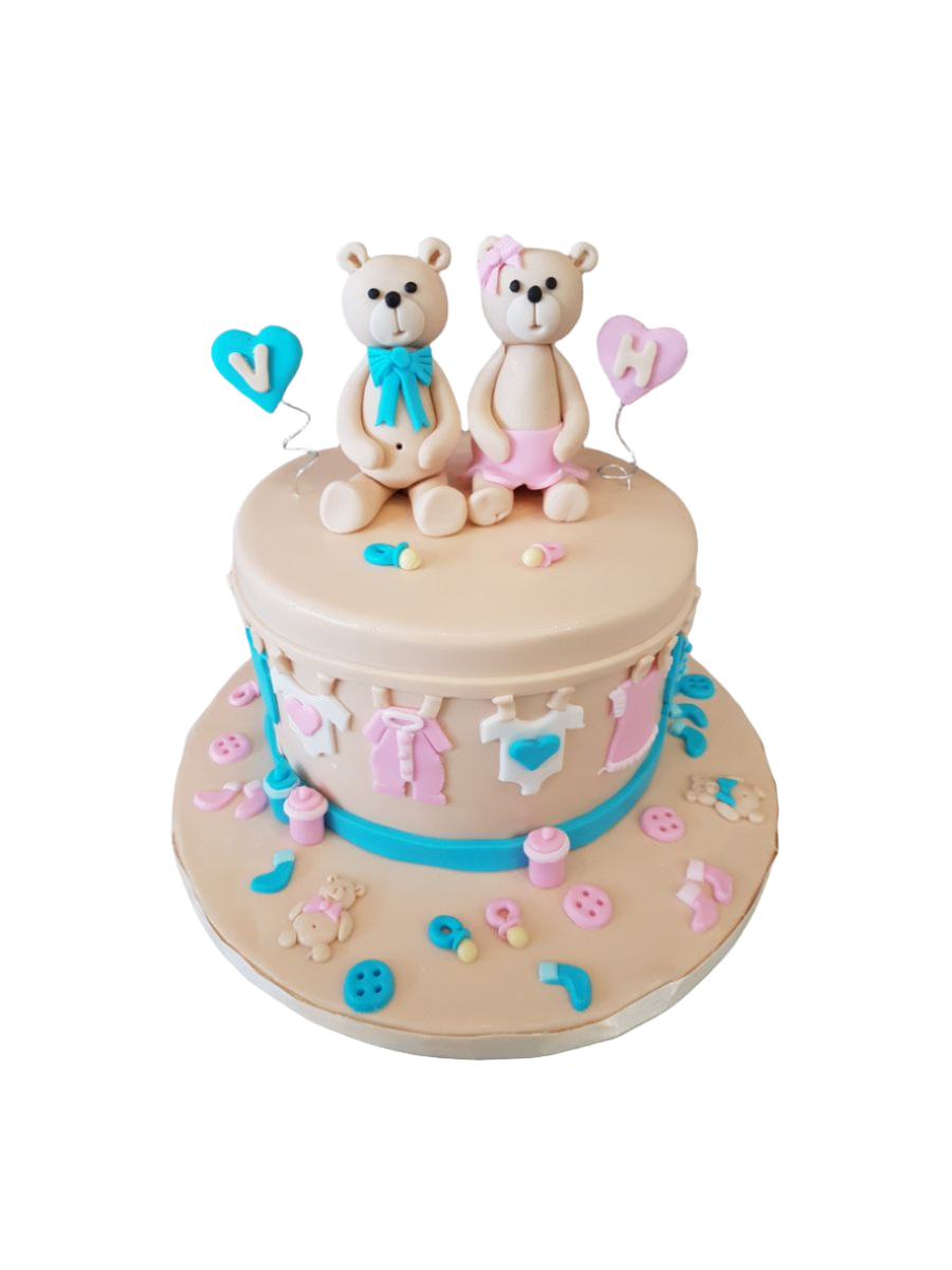 Bear Baby Shower Fondant Cake