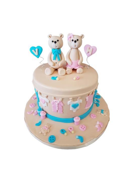 Bear Baby Shower Fondant Cake