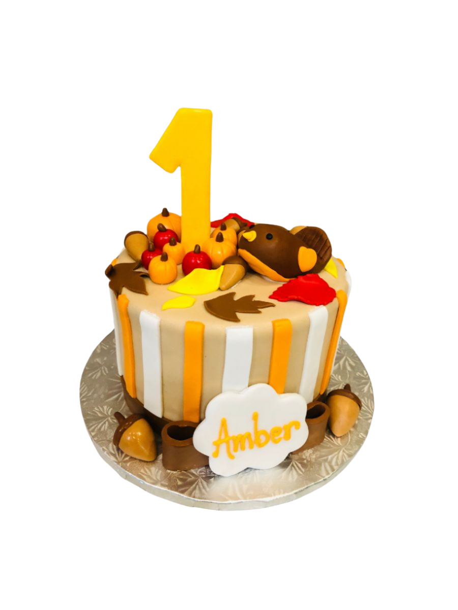 Autumn First Birthday Cake