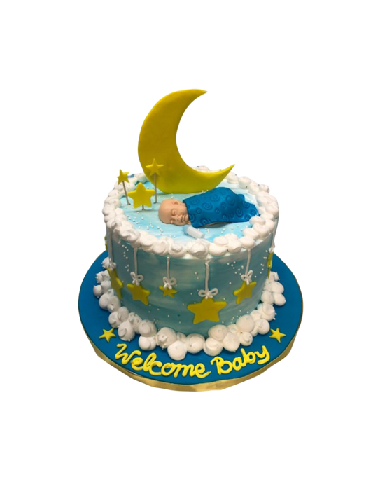Star & Moon Baby Shower Cake