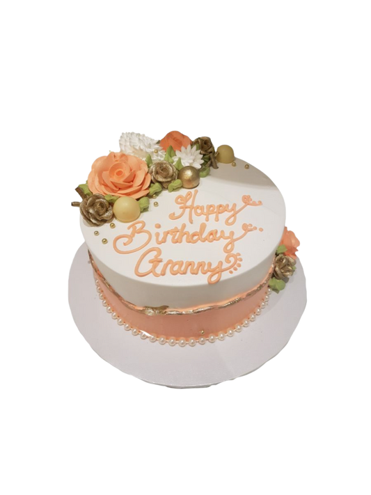 Granny Peach Flower Cake