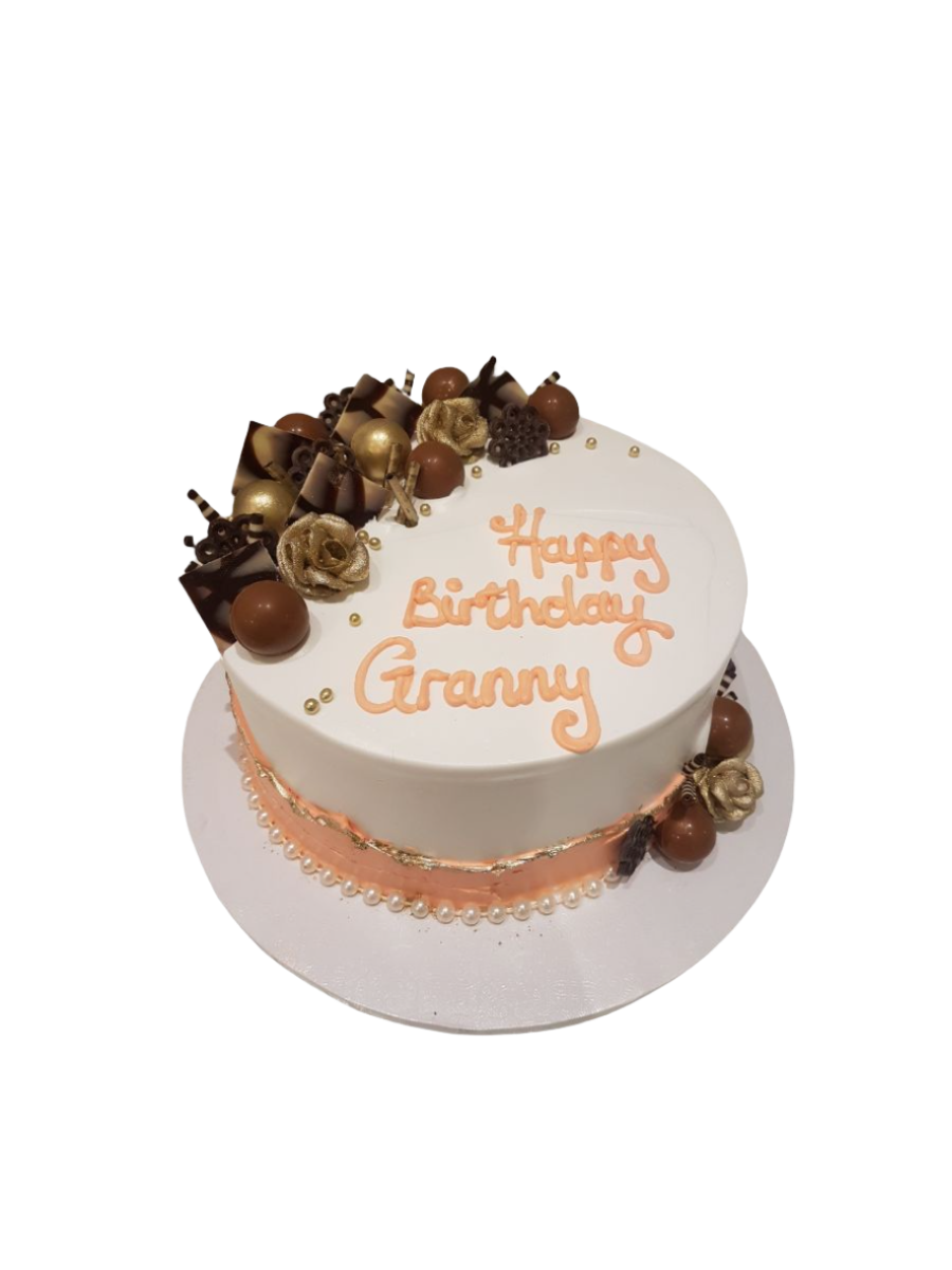 Peach Choco Flower Cake