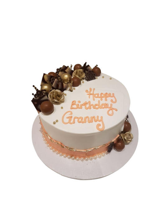 Peach Choco Flower Cake