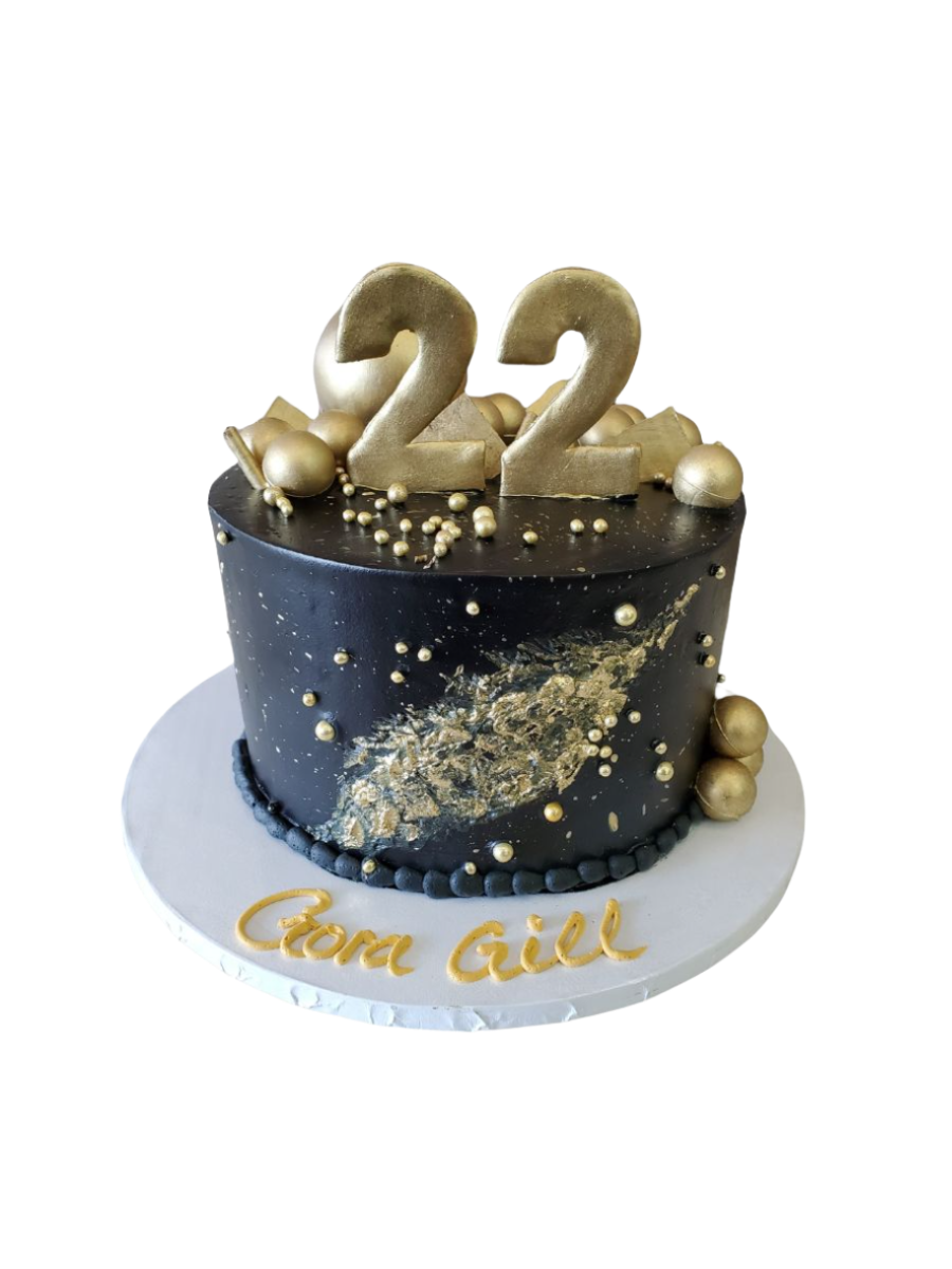 Black & Gold Birthday Cake
