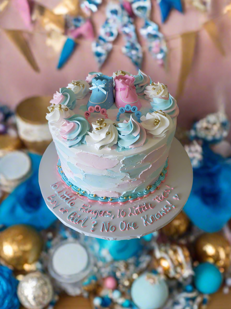 Booties Baby Shower Cake