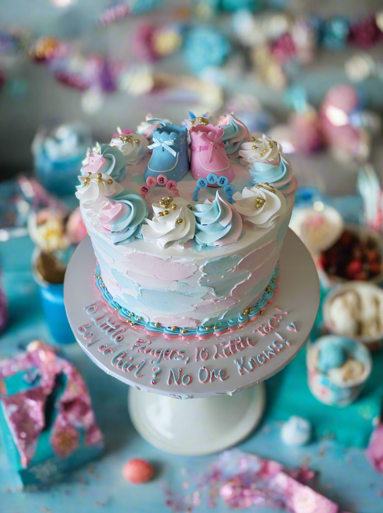 Booties Baby Shower Cake