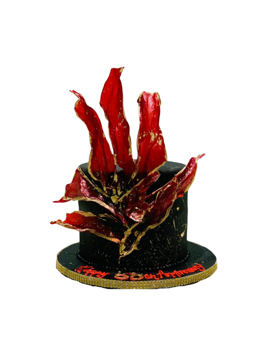 Black & Red Anniversary Cake
