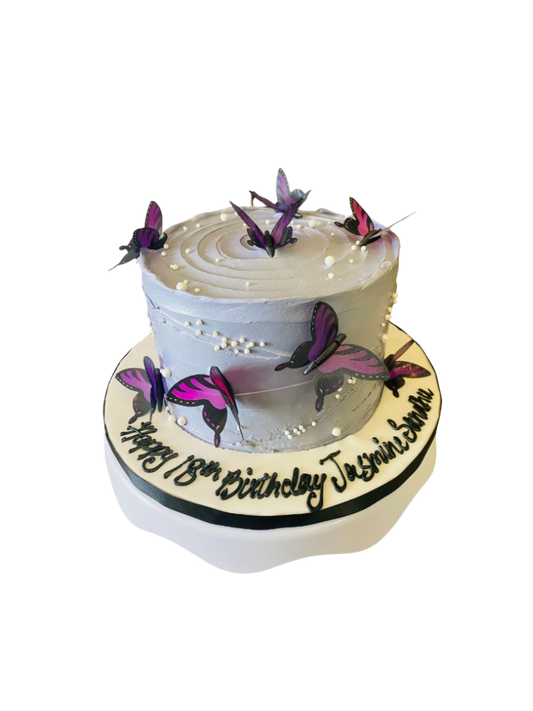Lavender Butterfly Birthday Cake
