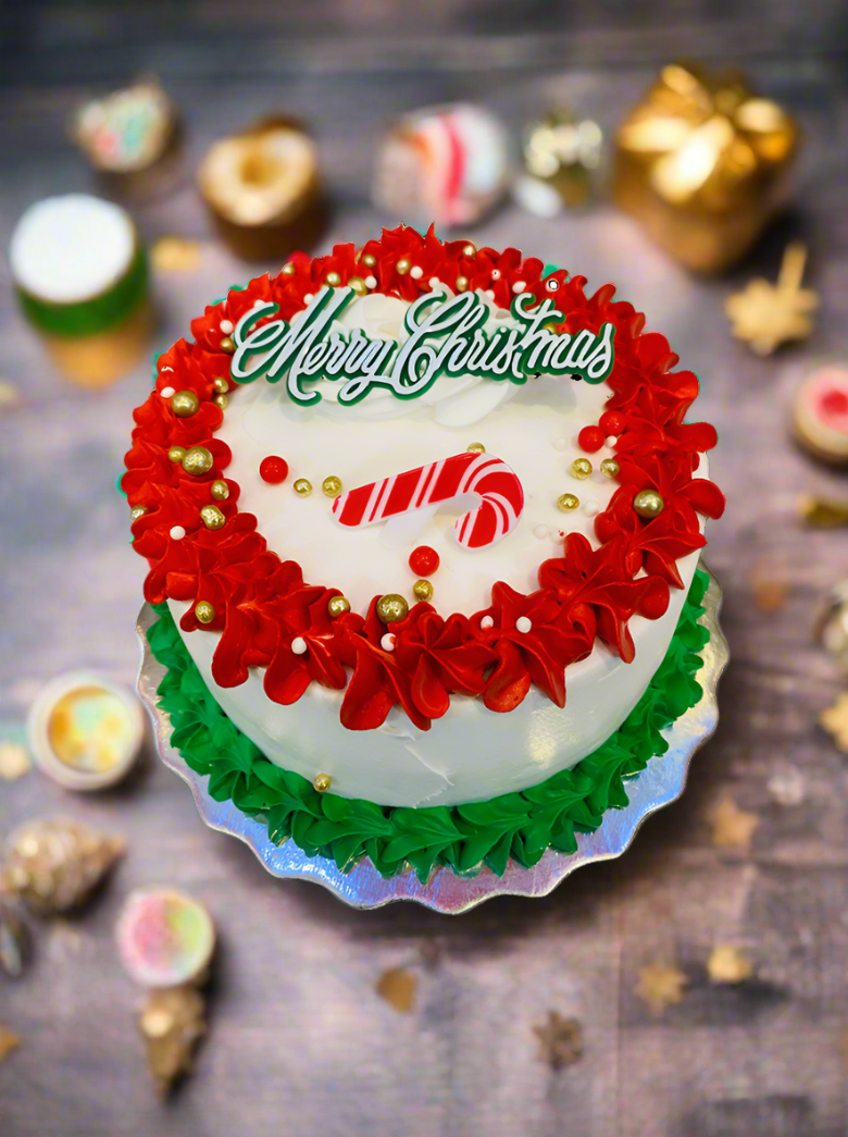 Candy Cane Christmas Cake