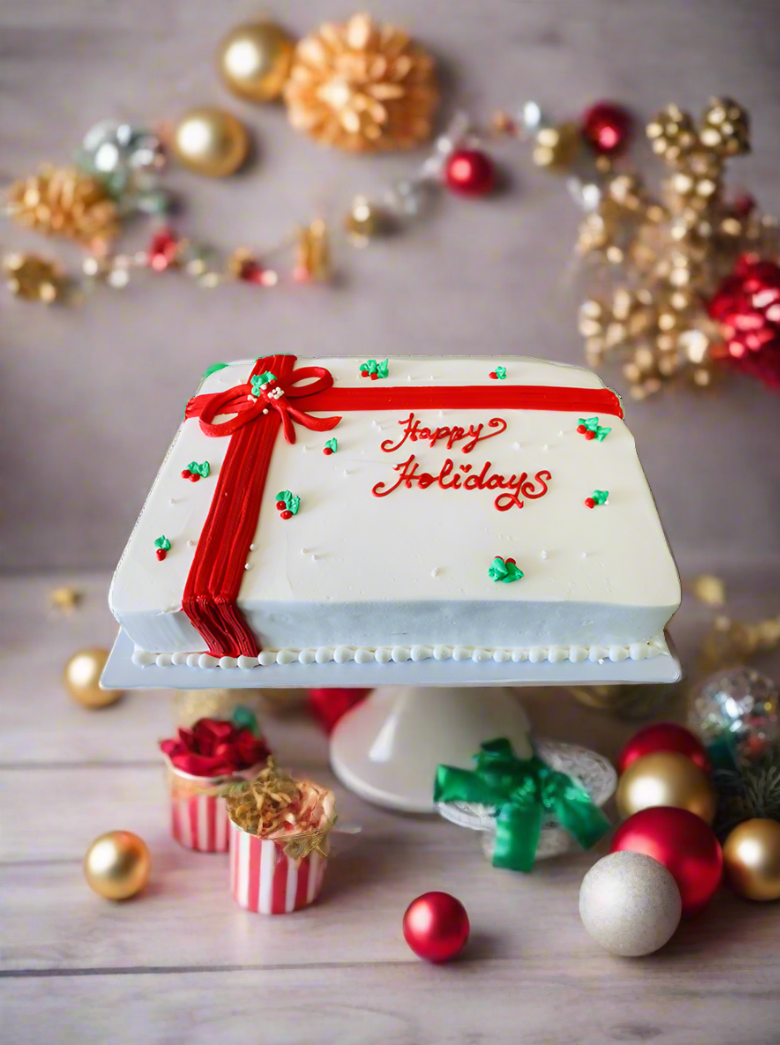 Happy Holidays Gift Cake
