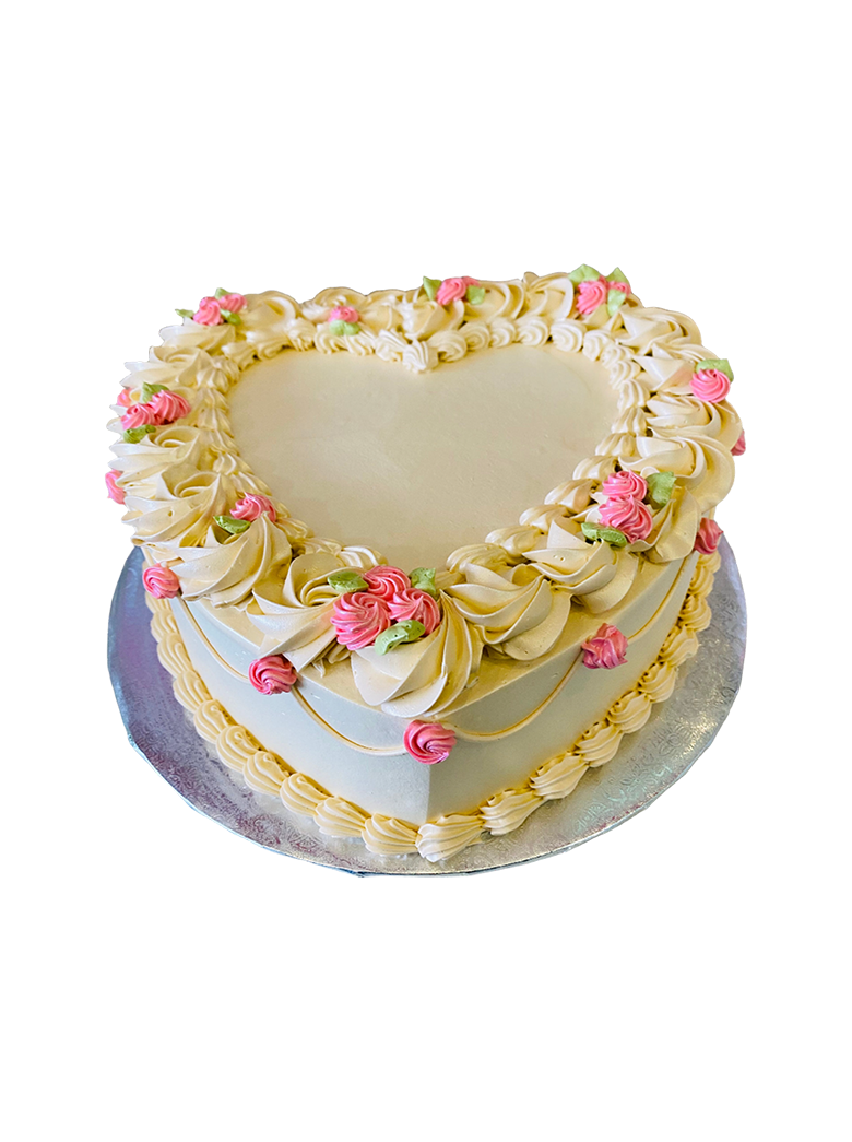 Ivory Heart Valentine Cake