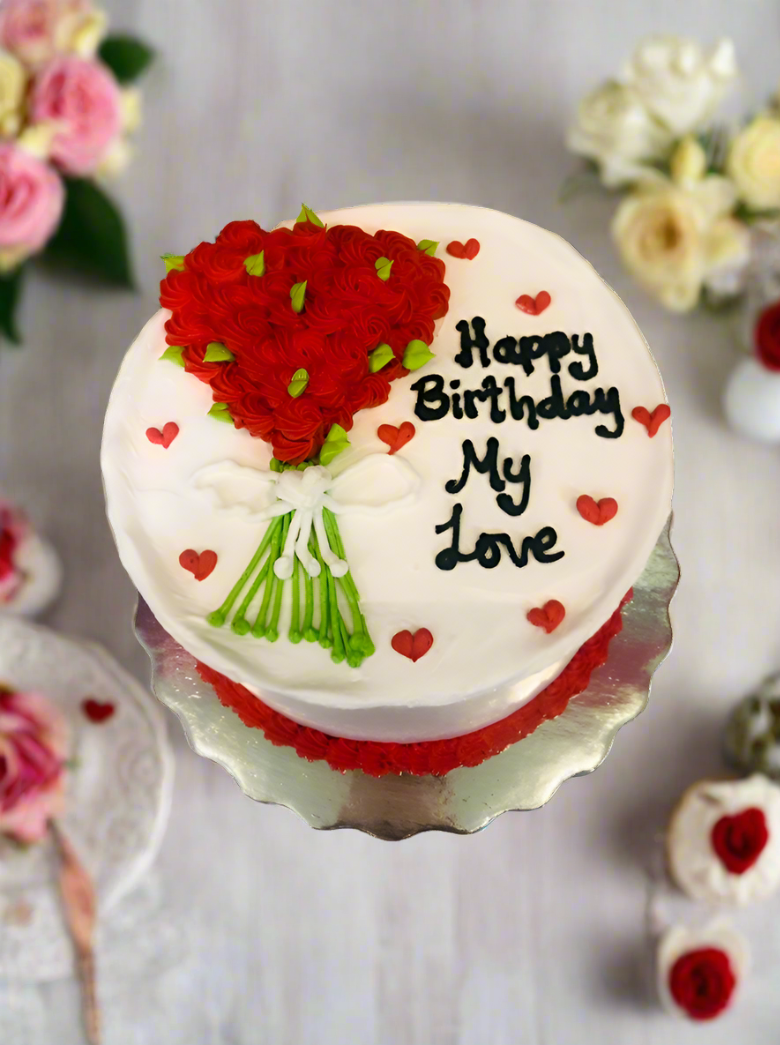 Heart Bouquet Cake