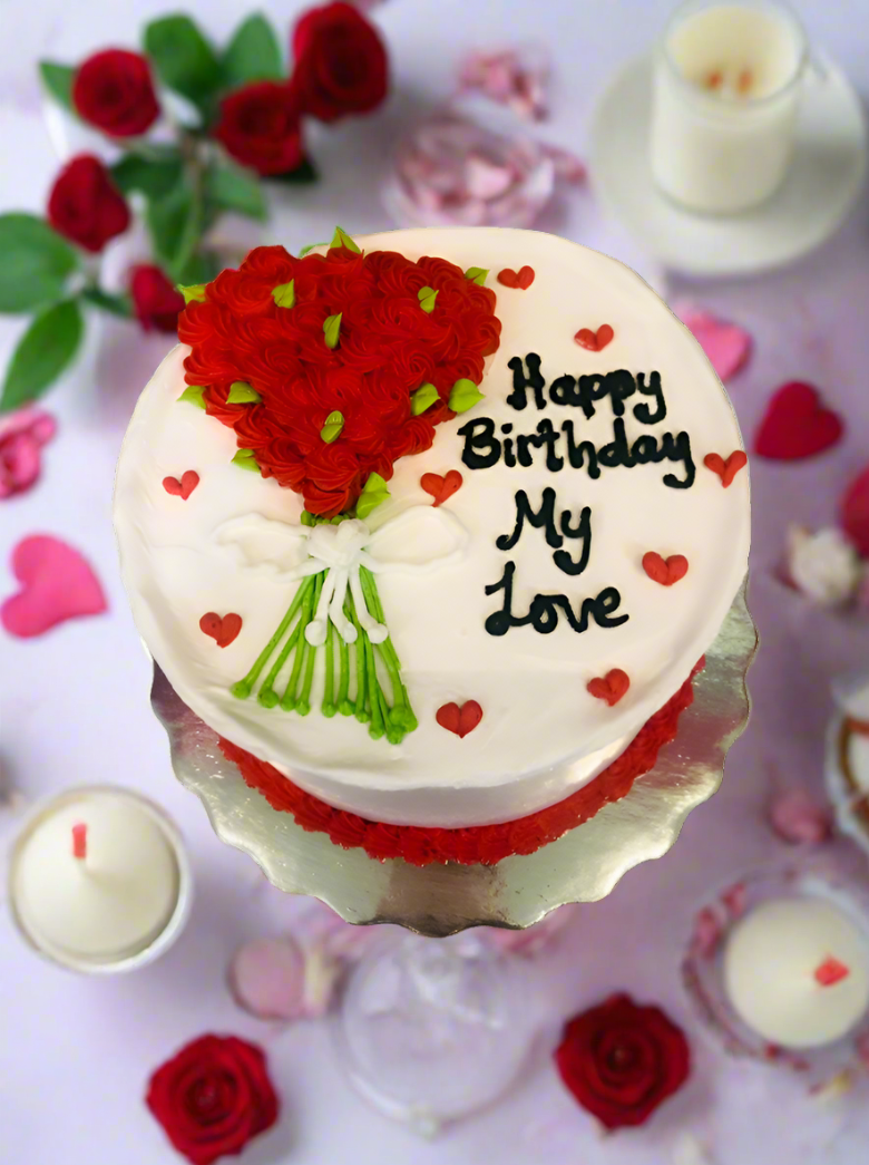 Heart Bouquet Cake