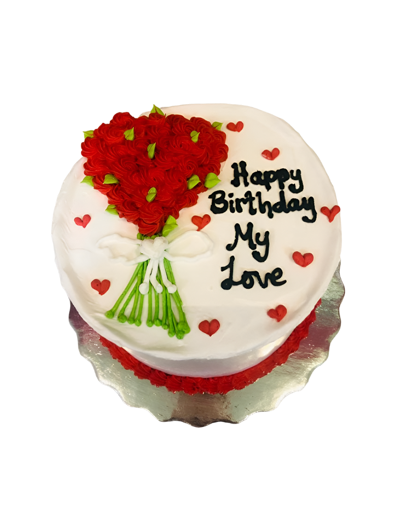 Heart Bouquet Cake