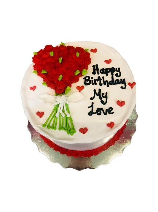 Heart Bouquet Cake