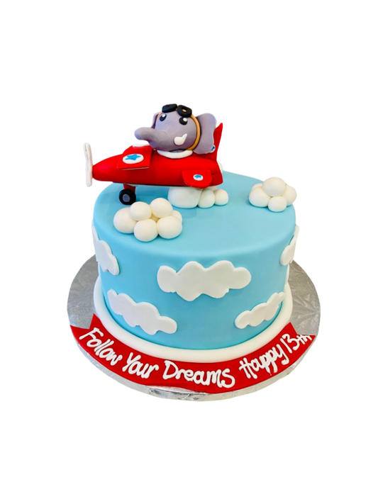 Elephant Aeroplane Fondant Cake