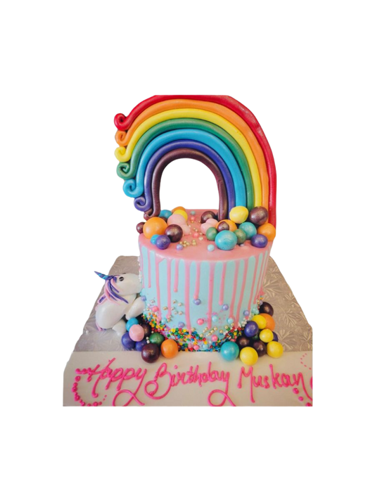 Muskan Rainbow Unicorn Cream Cake