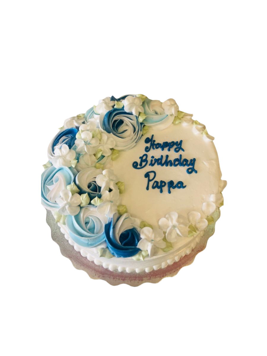 Blue Rosette Cream Cake