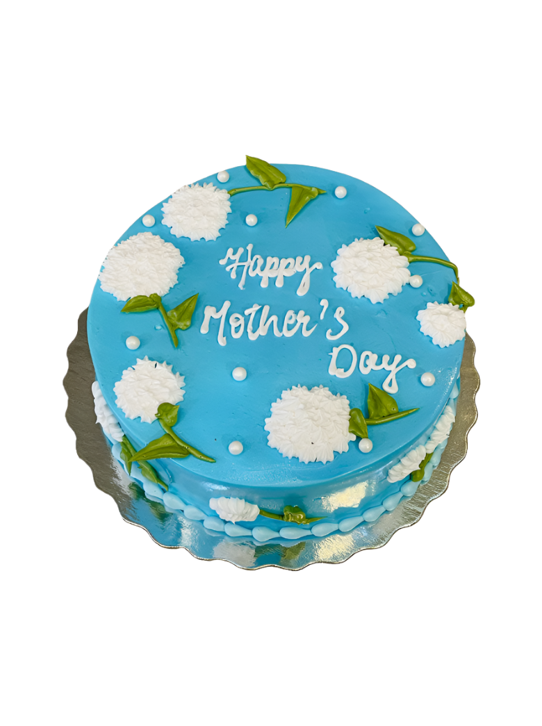 Blue & White Mothers Day Cake